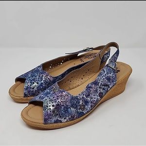 Spring Step Jaciosing peep toe slingback sandals beautiful blue size 40-9.5